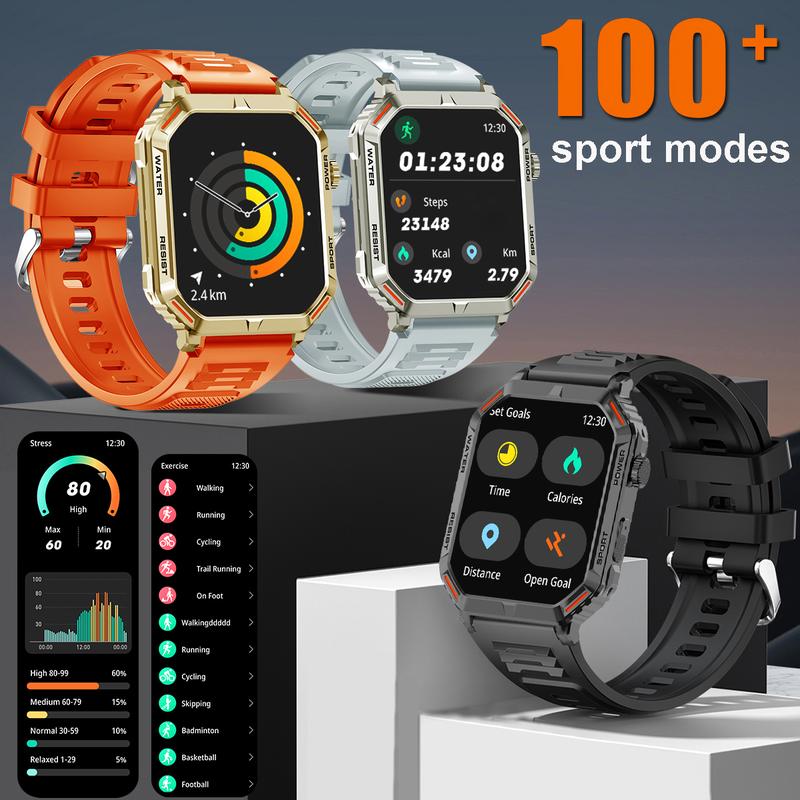 Smart Watch for  iPhone and Android, Multifunctional Smartwatch with Call Function, Fitness Watch with Multiple Sports Modes for men