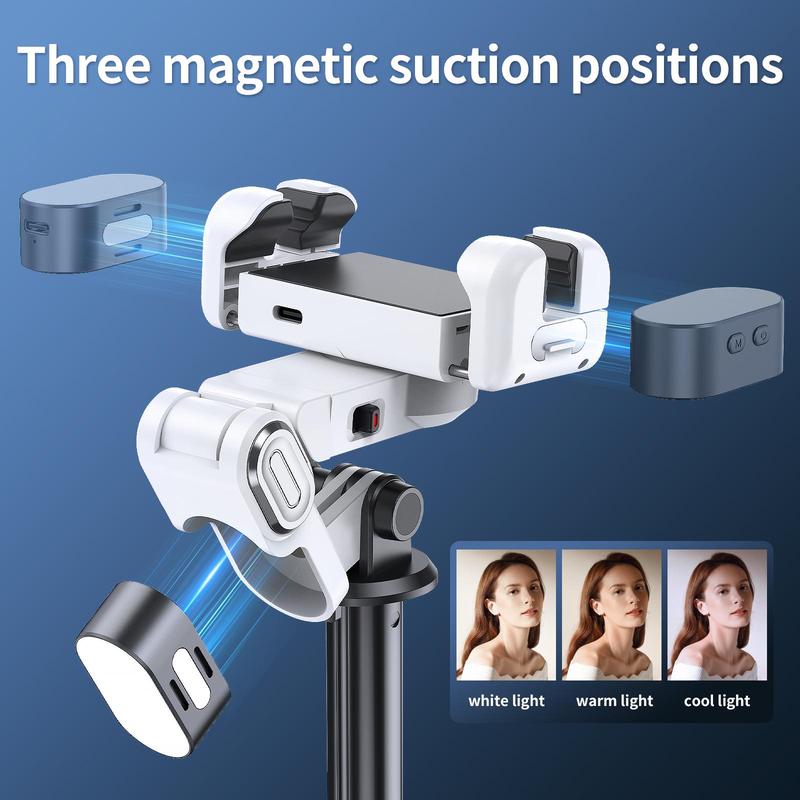 AI Facial Tracking Gimbal, 360 Degree Rotation Selfie Stick with Smartphone Holder, Facial Tracking Gimbal for Live Streaming, Video Shooting, Selfie Accessories for Cellphone, Selfie Phone Holder, Stocking Fillers Gift