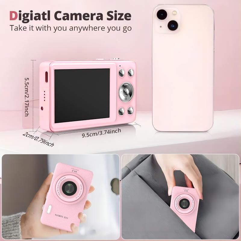 Mini Digital Camera, FHD 1080P Digital Auto focus Vlogging Camera, for video blogging, Image Stabilization, 16x Zoom, for Teenagers Beginners, 32g Memory Card, ldeal Gifts for Girl &BOY