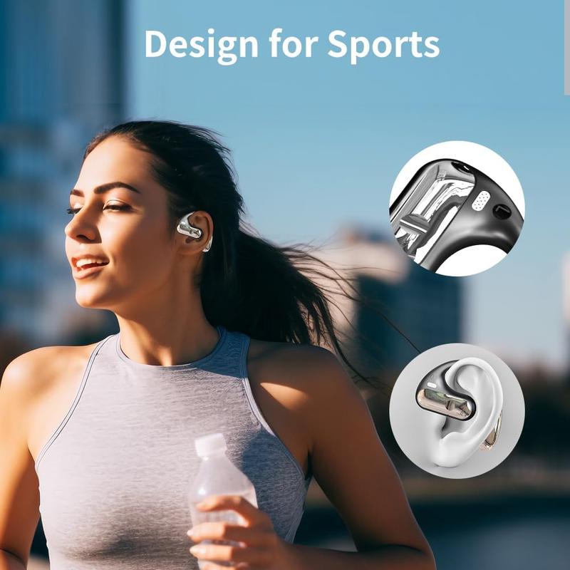 Open 2024 wirless 5.4 earphones,with built-in microphone and ear hook for 50H playback time, suitable for running and fitness, black Audio Headphones