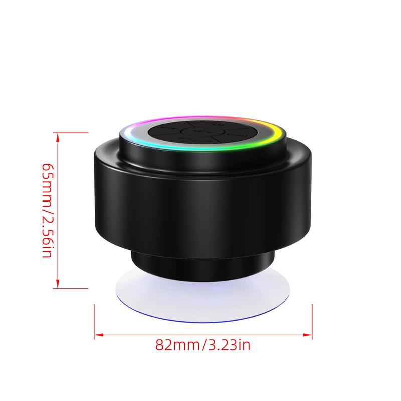 Portable Wireless Speaker, Waterproof Speaker with RGB Light, Rechargeable Bluetooth-compatible Speaker for Bathroom, Outdoor, Beach, Travel, Party