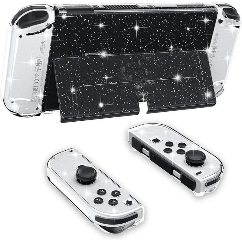 Glitter Game Console Protective Case, Game Accessories, PC Sparkle Protective Case, Shock-Absorption Anti-scratch Design Protective Case Compatible with Nintendo Switch