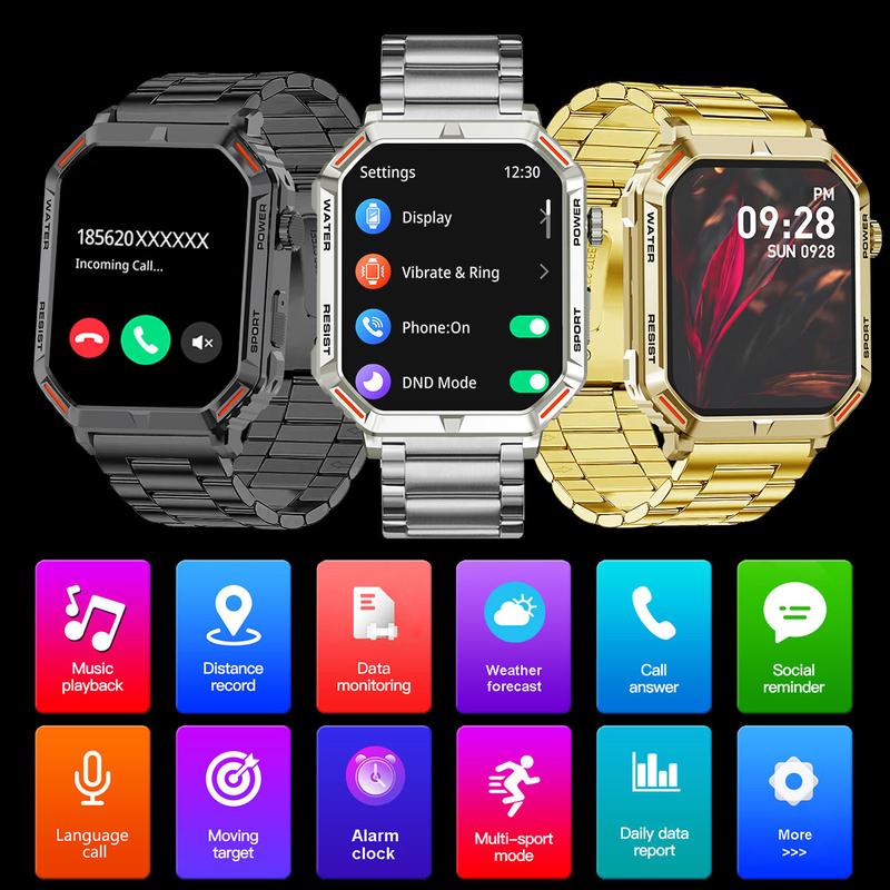 Smart Watch for  iPhone and Android, Multifunctional Smartwatch with Call Function, Fitness Watch with Multiple Sports Modes for men