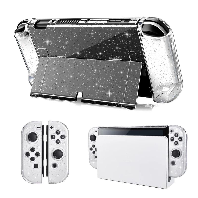 Glitter Game Console Protective Case, Game Accessories, PC Sparkle Protective Case, Shock-Absorption Anti-scratch Design Protective Case Compatible with Nintendo Switch