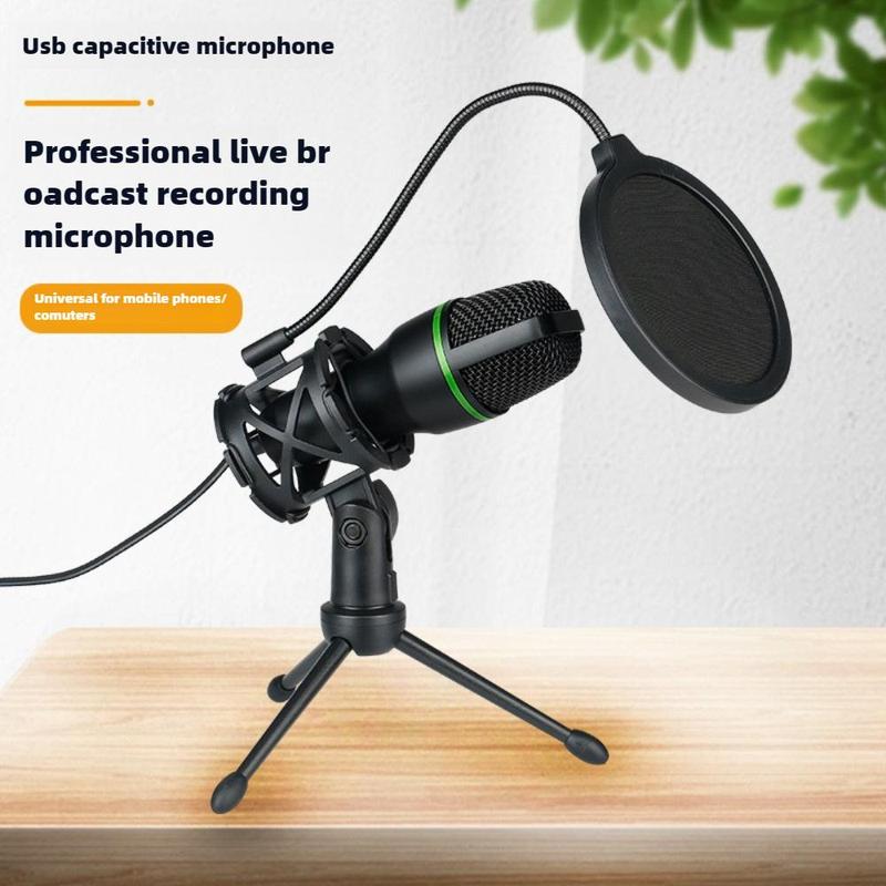 USB Condenser Microphone, Plug and Play Microphone with Tripod Stand, Connects Easily To PS4&5 for Great YouTube Podcasts on MAC and Windows