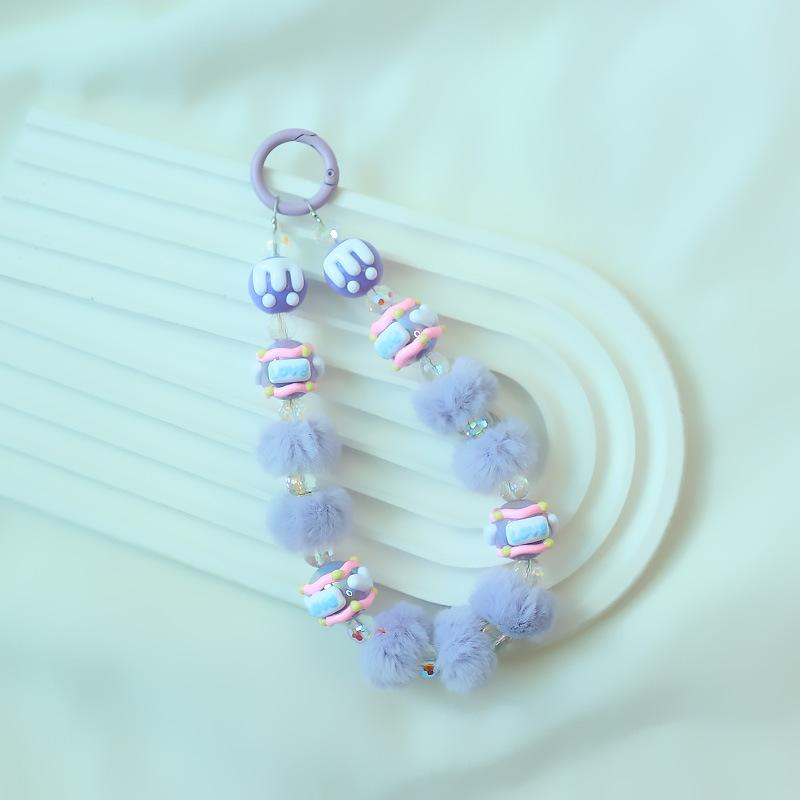 [New Arrival] Fluffy Candy Bracelet,Cuddle Candy Charm,Sweet Fluffy Phone Chain---z