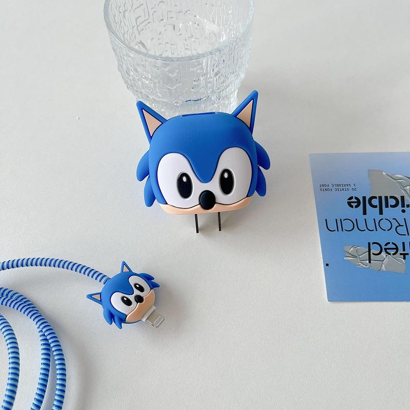 Cartoon Sonic Design Charging Cable Protector, Cute Creative Anti-breakage Charging Cable Protective Cover, Phone Accessories for iPhone & Android