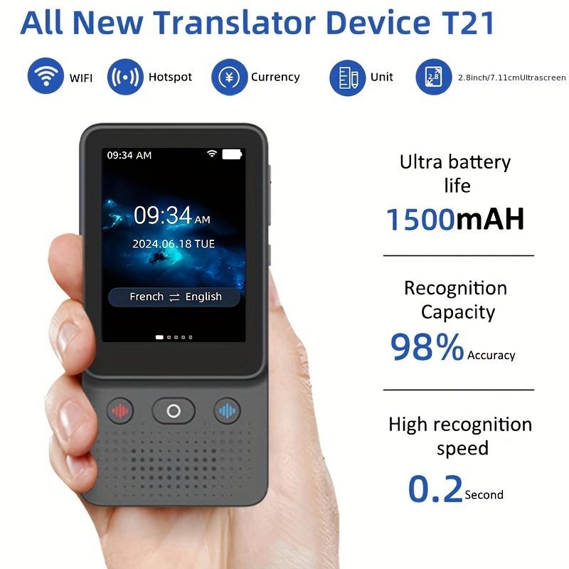 Language Translation Device No WiFi Required, 138 Languages Real Time Portable Voice Translation With HD Touch Screen Photo Offline Translation, Photo Translation Suitable For Study Travel Business Student Gift