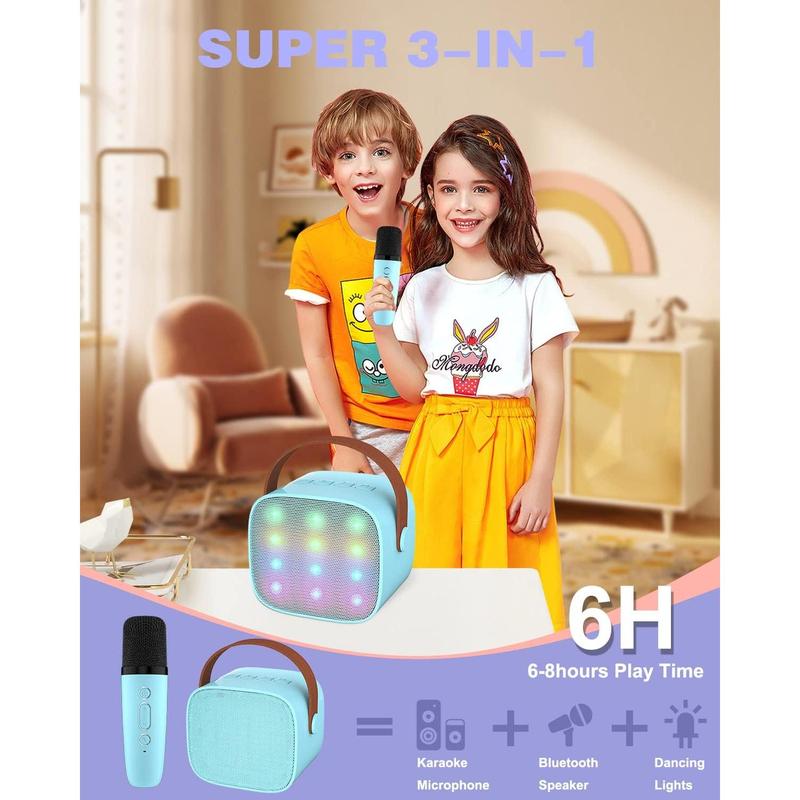 Karaoke Machine for Girls, Portable Karaoke Speaker with  and  Microphone for Adults, Mini Karaoke Microphone Ideas Birthday Gifts for Girls Boys  4 5 6 7 8+  (Blue)