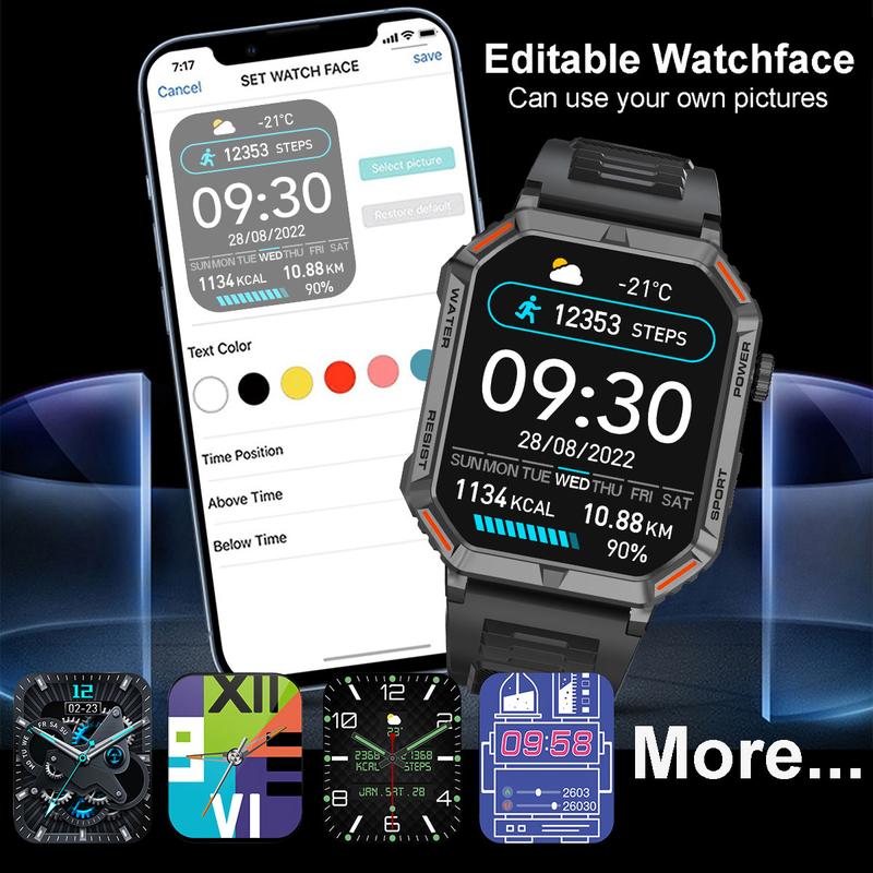 Smart Watch for  iPhone and Android, Multifunctional Smartwatch with Call Function, Fitness Watch with Multiple Sports Modes for men