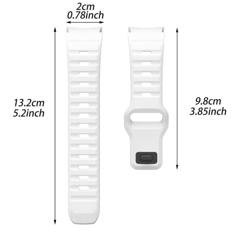 Silicone Watch Band, Wave Shaped Silicone Snap Watch Band, Universal Watch Band for Samsung Galaxy Watch 4 4 Classic 5 5 Pro 6 6 Classic