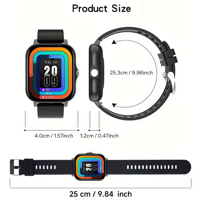 Smart Watch with Full Touch Screen, Wireless Call, Remind of Long-Time Sitting, Multiple Sport Mode, Looking for Mobile Phone, Controlled by Music Function, Fashion Sport Smart Watch Compatible with Android and iPhone System, Suitable for Both Men and Wom