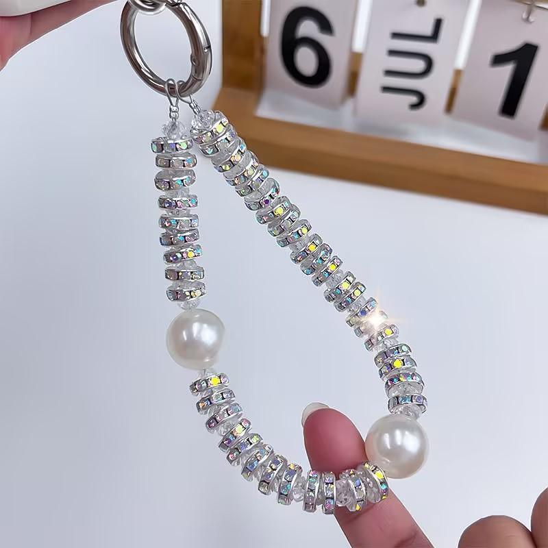 Faux Pearl Decorated Camera & Phone Strap, Fashionable Short Phone Lanyard, Portable Mobile Phone Chain for Women & Girls, Fashion Phone Accessories