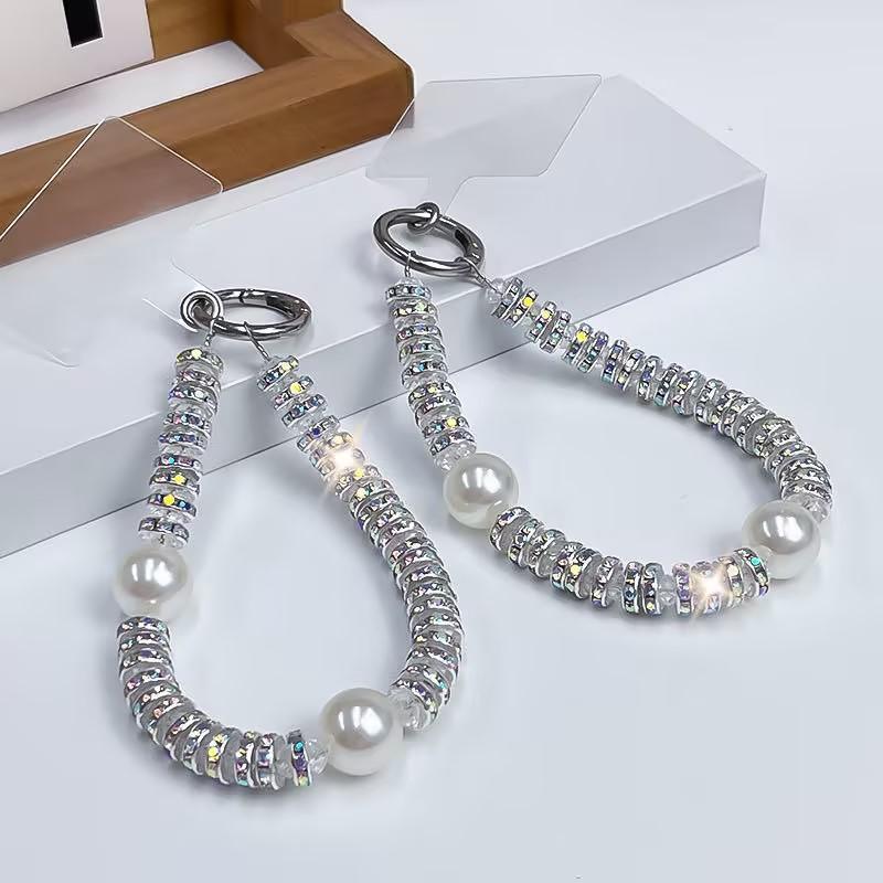 Faux Pearl Decorated Camera & Phone Strap, Fashionable Short Phone Lanyard, Portable Mobile Phone Chain for Women & Girls, Fashion Phone Accessories