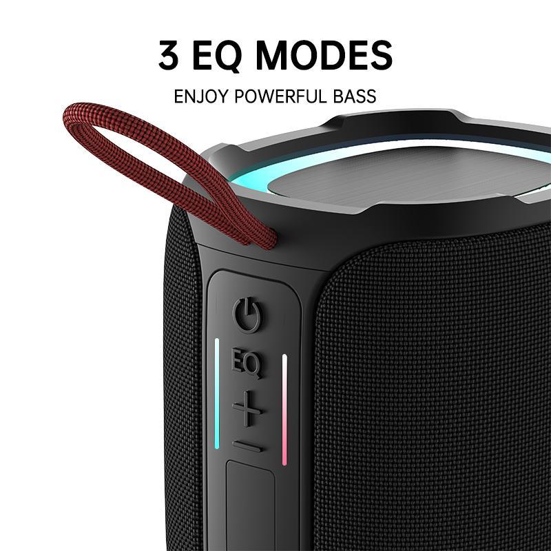 SoundBox Pro Bluetooth Speaker with 50W Stereo Sound, Active Extra Bass, IPX7 Waterproof, Bluetooth 5.0, TWS Pairing, Multi-Colors Lights, 5-10 Hrs Playtime, Speaker for Beach, Outdoor(Upgraded) Audio Smartphone