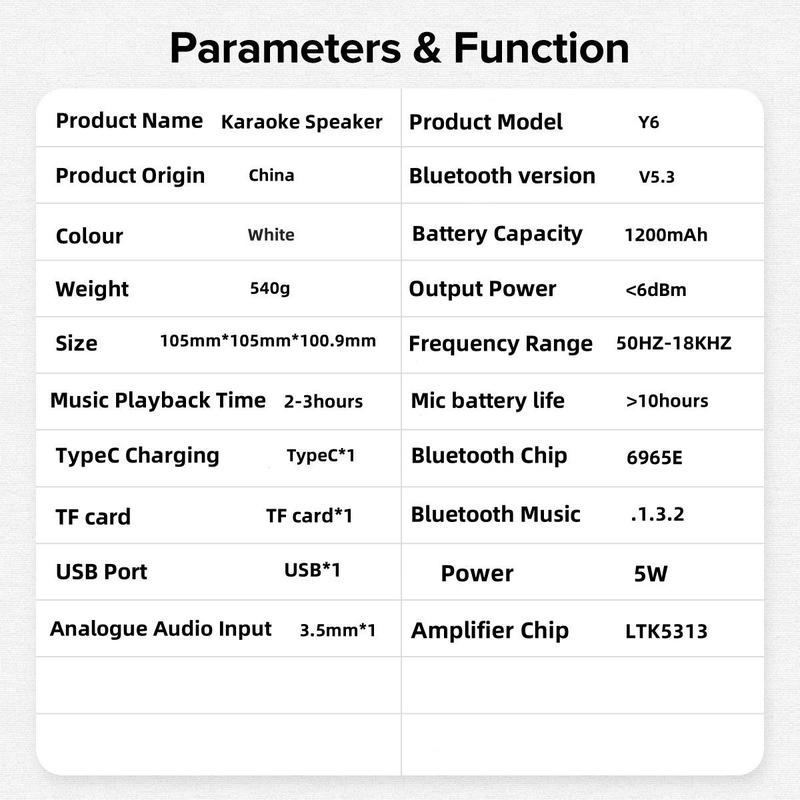 Portable Karaoke Machine, Wireless Microphone & LED Colorful Light Speaker, USB Rechargeable Wireless Speaker for Home Party