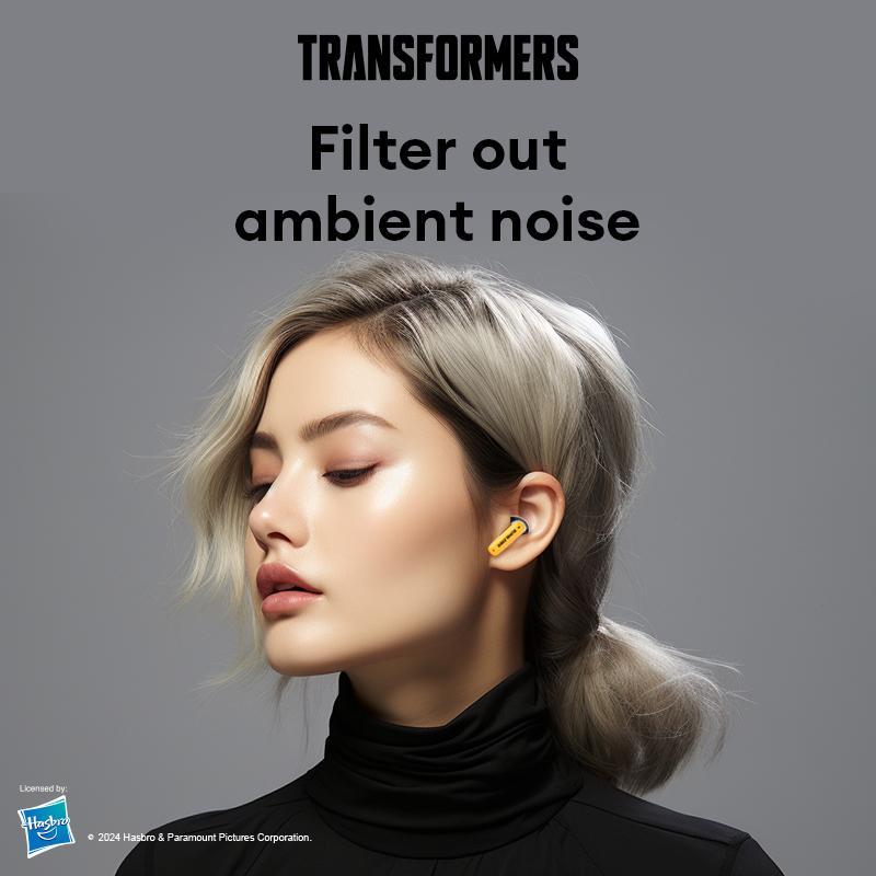 Transformers TF-T51 Wireless Earphone, In-ear Design Earphones with Power Display Charging Case, Bluetooth-compatible Earbuds for Sports Gaming