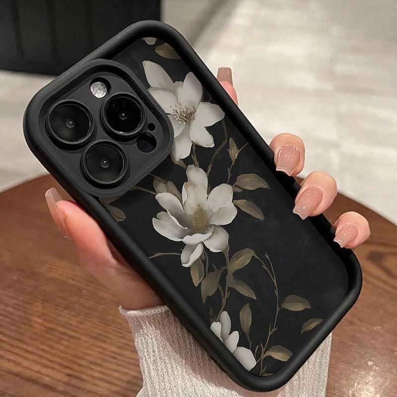 Floral Pattern Phone Case, Anti-drop Cellphone Protective Case, Total Protective Shockproof Mobile Phone Cover for iPhone Series