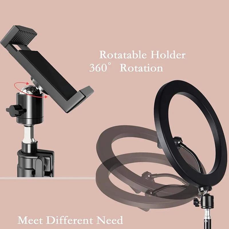 Selfie Ring Light, 26cm Selfie Fill Light Set with Tripod Stand & Phone Holder & Ball Head, Professional Selfie Ring Light for Phone, Tablet, Laptop, Video, Photography