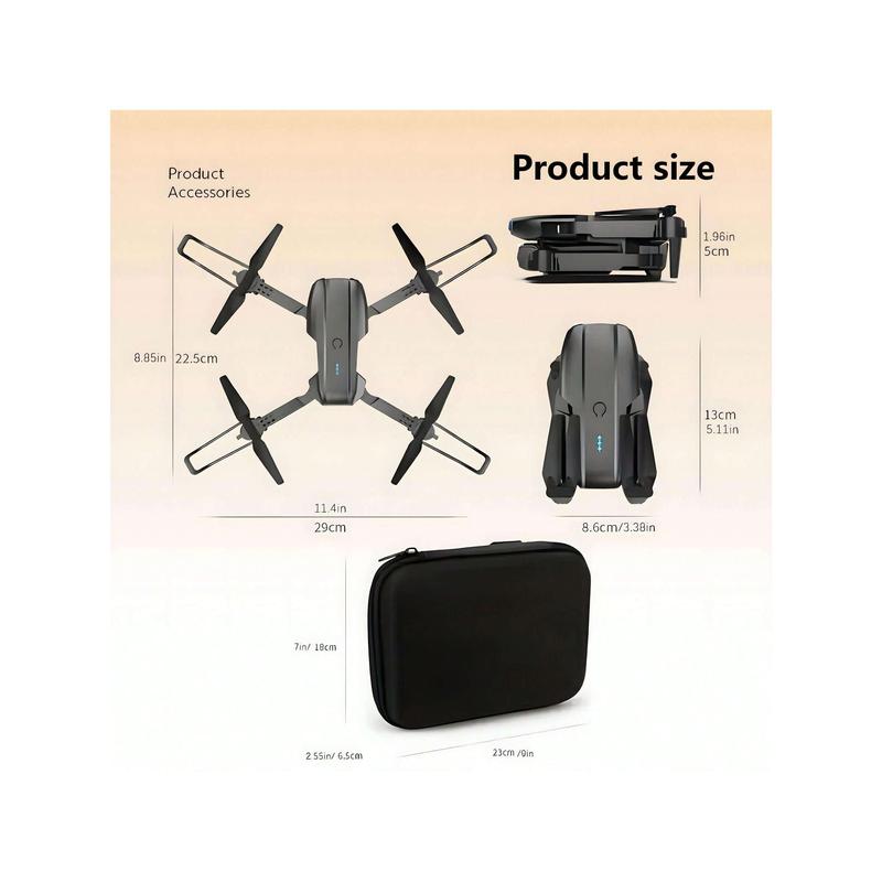 E99 Drone With Camera, Foldable RC Drone, Remote Control Drone Toys For Beginners Men's Gifts, Indoor And Outdoor Affordable UAV, Christmas Halloween Thanksgiving Gift