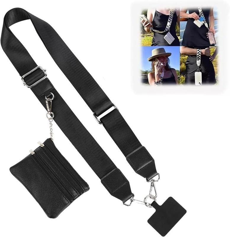 Clip and Go Strap For Phone With Wallet Crossbody,Phone Strap With Wallet,Phone Strap Crossbody With Zipper Wallet pouch ,Phone Wallet,And Cell Phone Holder Badge Accessories Smartphone