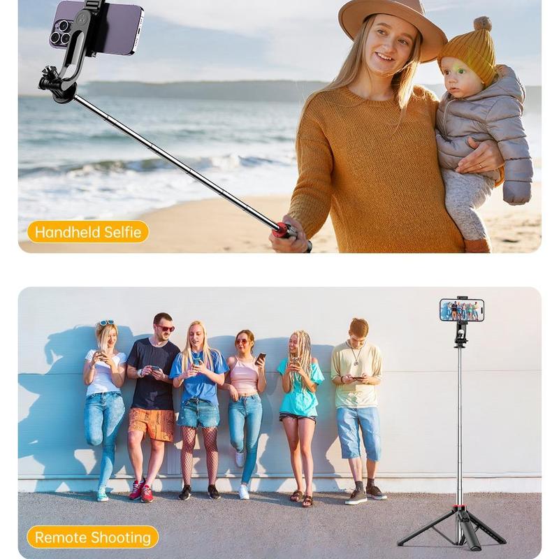 Selfie Stick Tripod with Light, Separate Design Selfie Stick Tripod, Multifunctional Selfie Stick Tripod for Live Broadcast, Vlogging, Photography