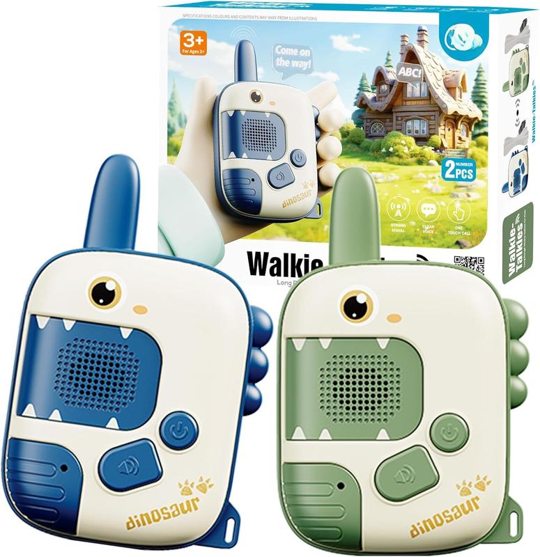 Kids Walkie Talkies Toys for Boys:Dinosaur Toys for 3 4 5 6 7 8 9 Year Old Boys Girls, 2 Pack Walkie Talkies 2 Way Radio Toy for 3-12 Year Old Boy Girl Age 3-6, Christmas Birthday Gifts Outdoor Game