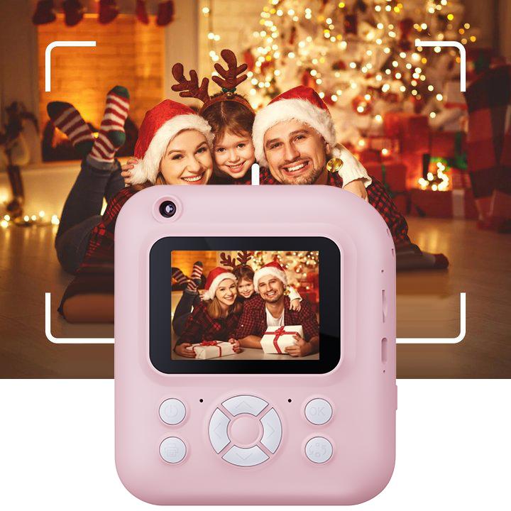 [Children's Christmas Gifts] Instant Quick Photo DIY Print Camera with Games and Music, Retro Camera, 32G Memory, Suitable for Ages 3-12