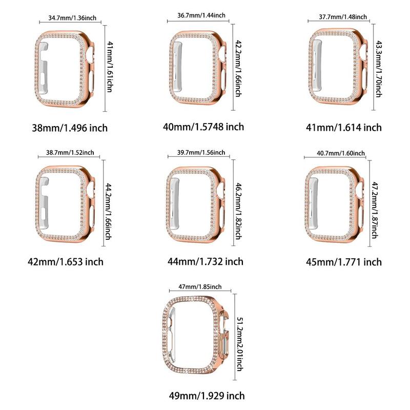 Rhinestone Decor Watch Case, 1 Count Fashionable Watch Protector Cover, Watch Accessories Compatible with Apple Watch Series X 9 8 7 6 5 4 SE