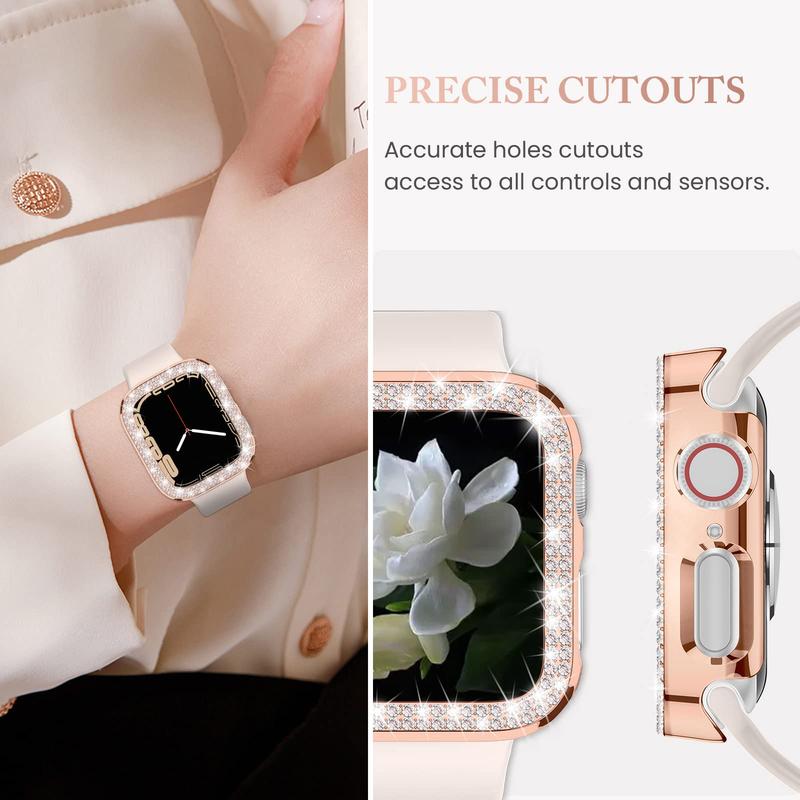 Rhinestone Decor Watch Case, 1 Count Fashionable Watch Protector Cover, Watch Accessories Compatible with Apple Watch Series X 9 8 7 6 5 4 SE