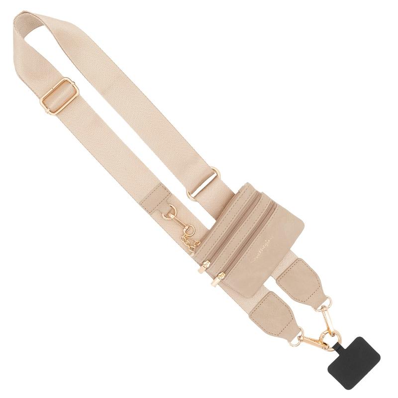 Clip & Go Neutral Collection - Adjustable crossbody strap with a removable pouch and detachable wristlet. Accessories Phone