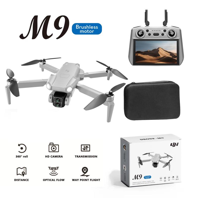 M9 Wireless 5G GPS drone  large screen，brushless motordual camera drone, super stability, high quality aerial photography, automatic obstacle avoidance, APP remote control, gesture control, high performance transmission, portable design, foldable body