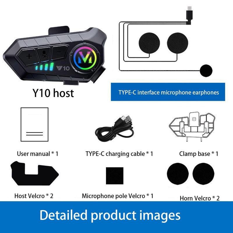 Rechargeable Motorcycle Helmet Speaker, IPX6 Waterproof Helmet Earphone with Automatic Response Call Music Control, Compatible with All Helmets