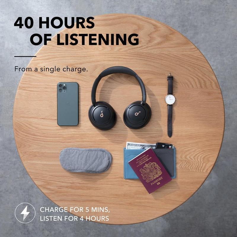 Soundcore by Anker Life Q30 Hybrid Active Noise Cancelling Headphones with Multiple Modes, Hi-Res Sound, Custom EQ via App, 40H Playtime, Comfortable Fit, Bluetooth, Multipoint Connection