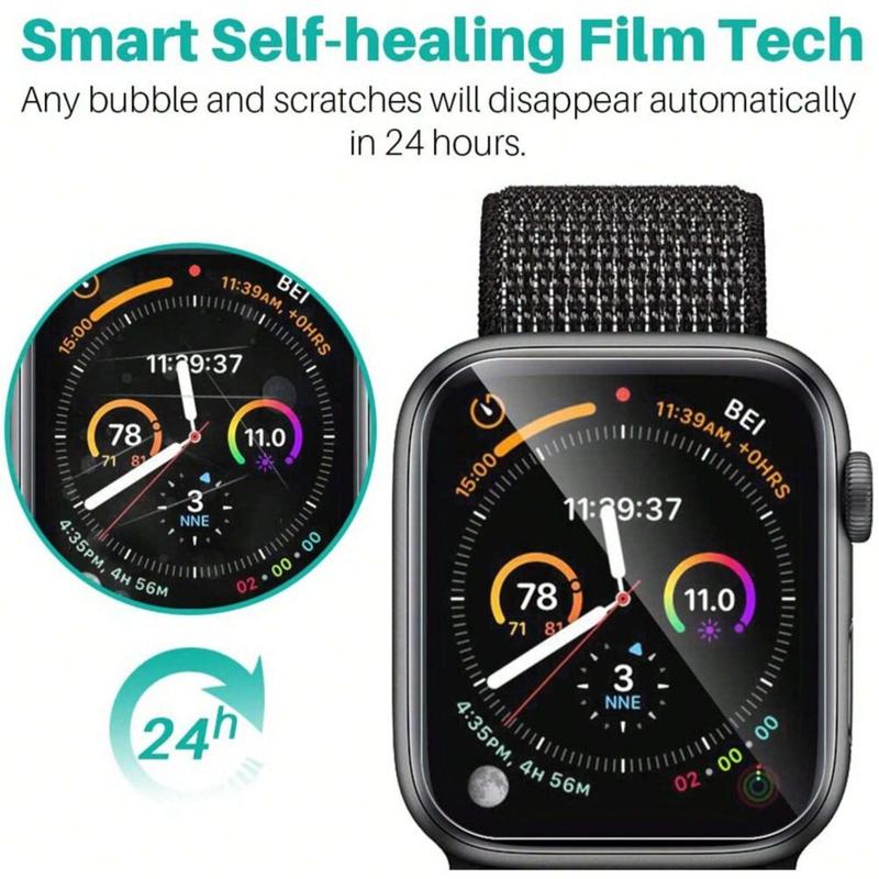 Touch Sensitive Smart Watch Protective Film, Full Coverage Watch Protector Film Compatible With Apple Watch 38mm 42mm 45mm 41mm 40mm 44mm 49mm