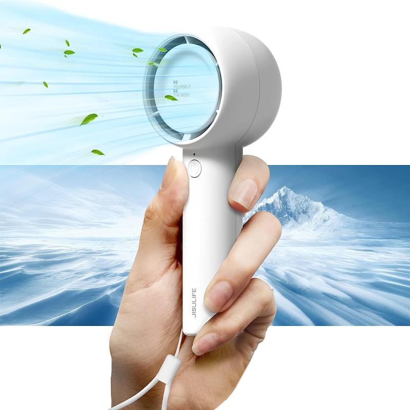 JISULIFE Handheld Fan Mini, 4500mAh Portable with 18H Max Cooling Time, USB Rechargeable for Makeup Eyelash Travel Outdoor