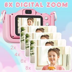 Kids Camera Toys for 3-8 Year Old Girls Boys,Children Digital Video Camcorder Camera with Cartoon Soft Silicone Cover, Best Chritmas Birthday Festival Gift for Kids - 32G SD Card Included