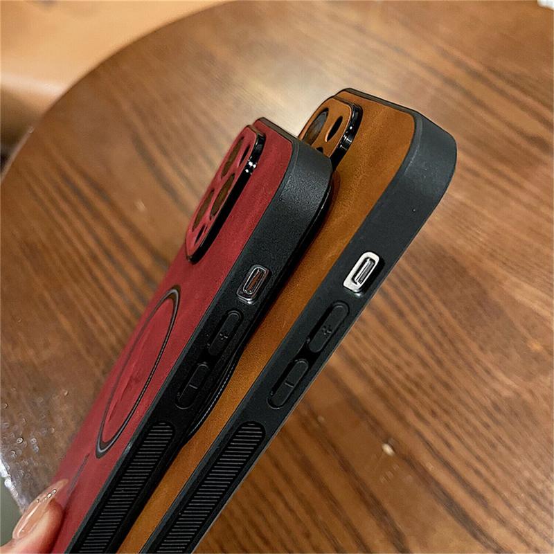 [Free! shipping] For iPhone 16 15 Plus 14 Pro Max 13 12 11 Luxury Deer Pattern For Magsafe Magnetic Slim Leather Case Shockproof Bumper Phone Cover