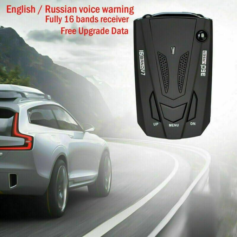 KF Premium Car Radar 16 Band V7 GPS Speed Safe Detector - Stay Informed on Road with Advanced 360° Laser Detection, Voice Alerts, and GPS Accuracy for Comprehensive Road Safety Awareness