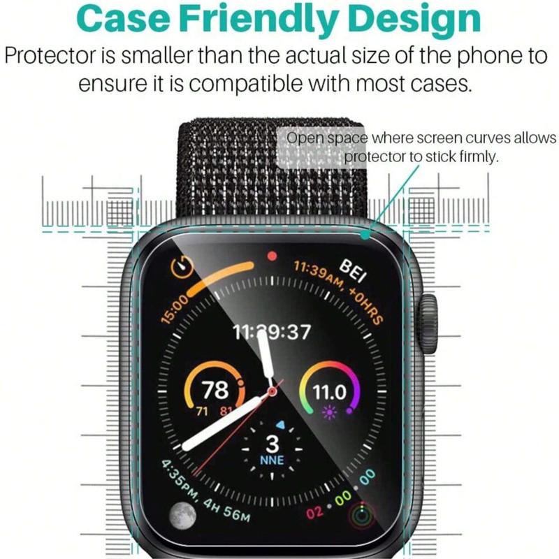 Touch Sensitive Smart Watch Protective Film, Full Coverage Watch Protector Film Compatible With Apple Watch 38mm 42mm 45mm 41mm 40mm 44mm 49mm