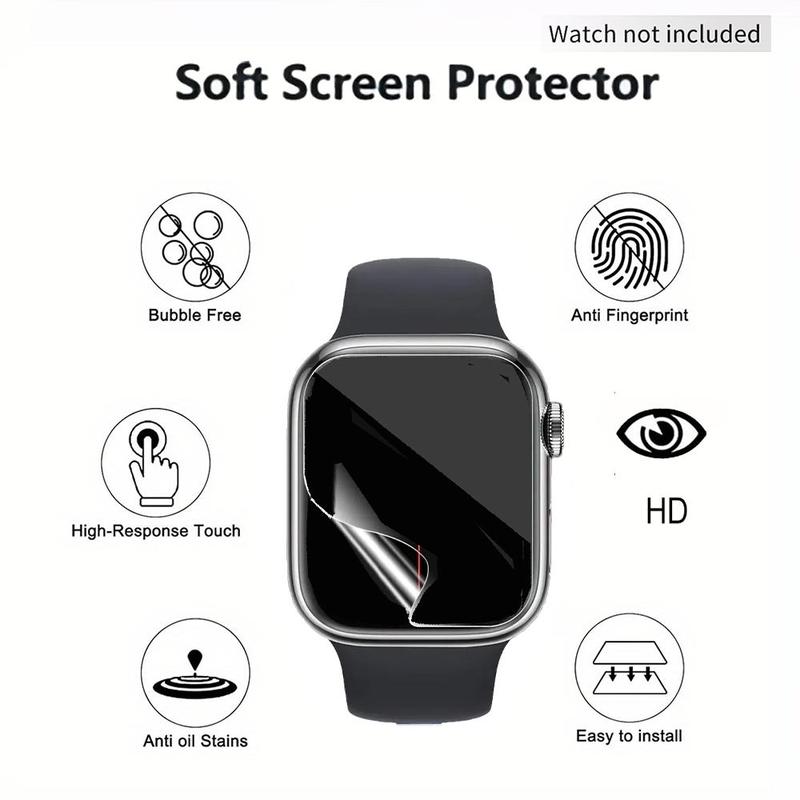 TPU HD Clear Full Hydrogel Film Screen Protector with Fingerprint Reduction (1 Count), Dustproof Function For Apple Watch