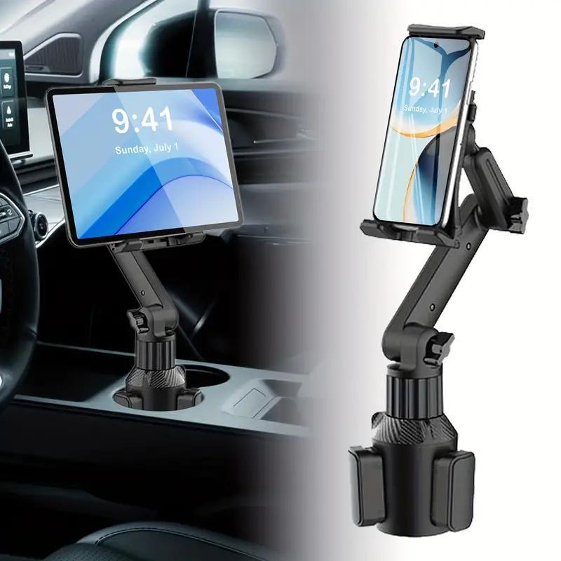 Car Cup Holder Tablet & Phone Holder, Adjustable Car Phone Holder, Universal Car Interior Accessories Compatible with 4-13inch Tablet, Cellphones